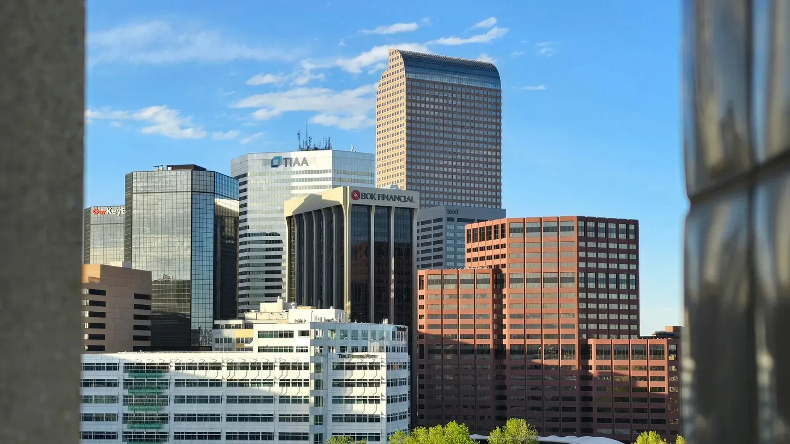 Downtown Denver's towers on a clear day